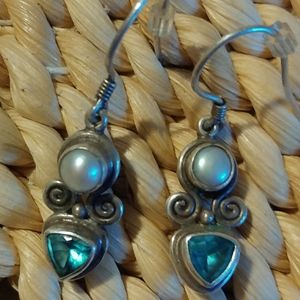 Sajen Sterling silver with Blue Topaz and Pearl